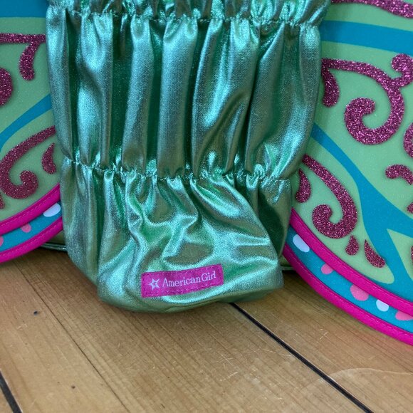 American Girl Flutter Wings Butterfly Back Pack WellieWishers Doll Carrier Green - Picture 3 of 11